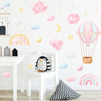 1x Cartoon Arch Rainbow DIY Wall Stickers for Baby Room Kids Bedroom Nursery Window Decor Removable PVC Decals Home Pieces Mural-HomeDecorDecals_com