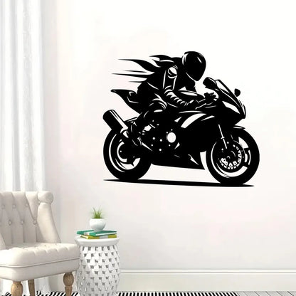 Motorcycle Rider Silhouette Wall Decal | Room Decor design details by HomeDecorDecals.