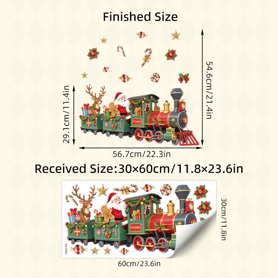 Additional view of Santa Train Christmas Wall Sticker | Room Decor by HomeDecorDecals.