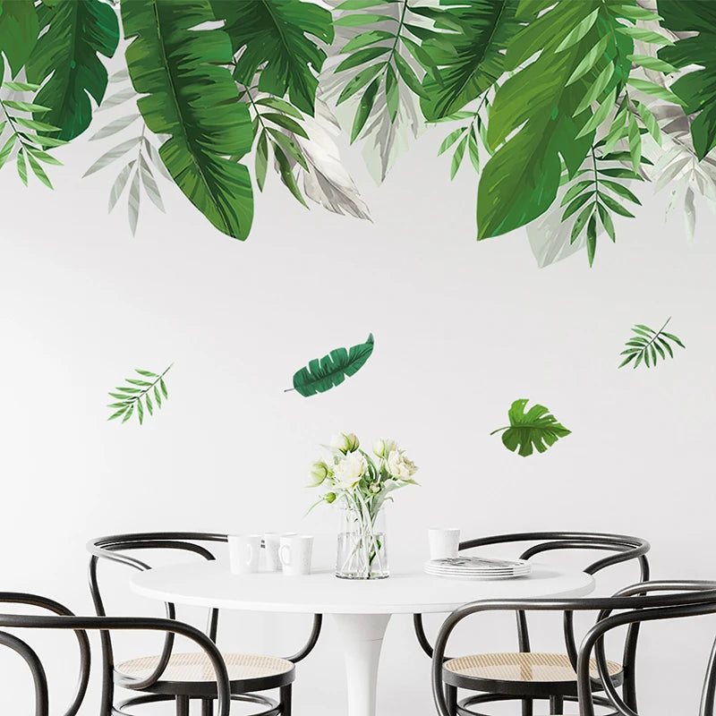 Tropical Palm Leaves Wall Decal | Home Decor removable peel and stick wall decal by HomeDecorDecals.