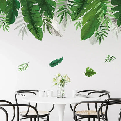 Close-up view of Tropical Palm Leaves Wall Decal | Home Decor by HomeDecorDecals.