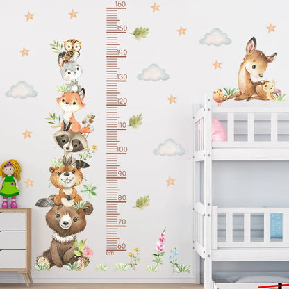 Creative Animal Height Measurement Wall Stickers Children's Room Growth Maps Animal Wall Stickers Home Decoration-HomeDecorDecals_com