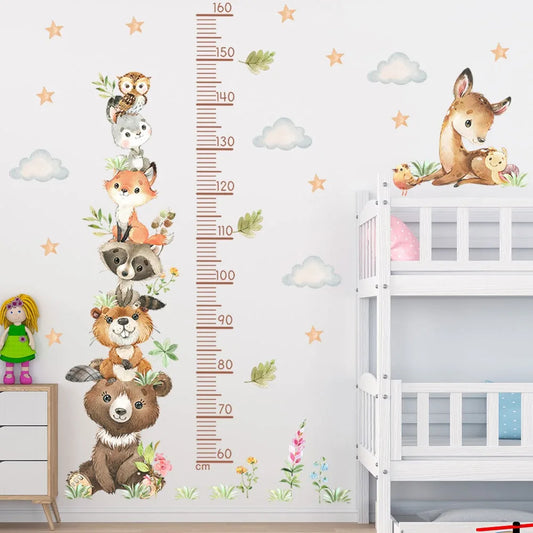 Creative Animal Height Measurement Wall Stickers Children's Room Growth Maps Animal Wall Stickers Home Decoration-HomeDecorDecals_com