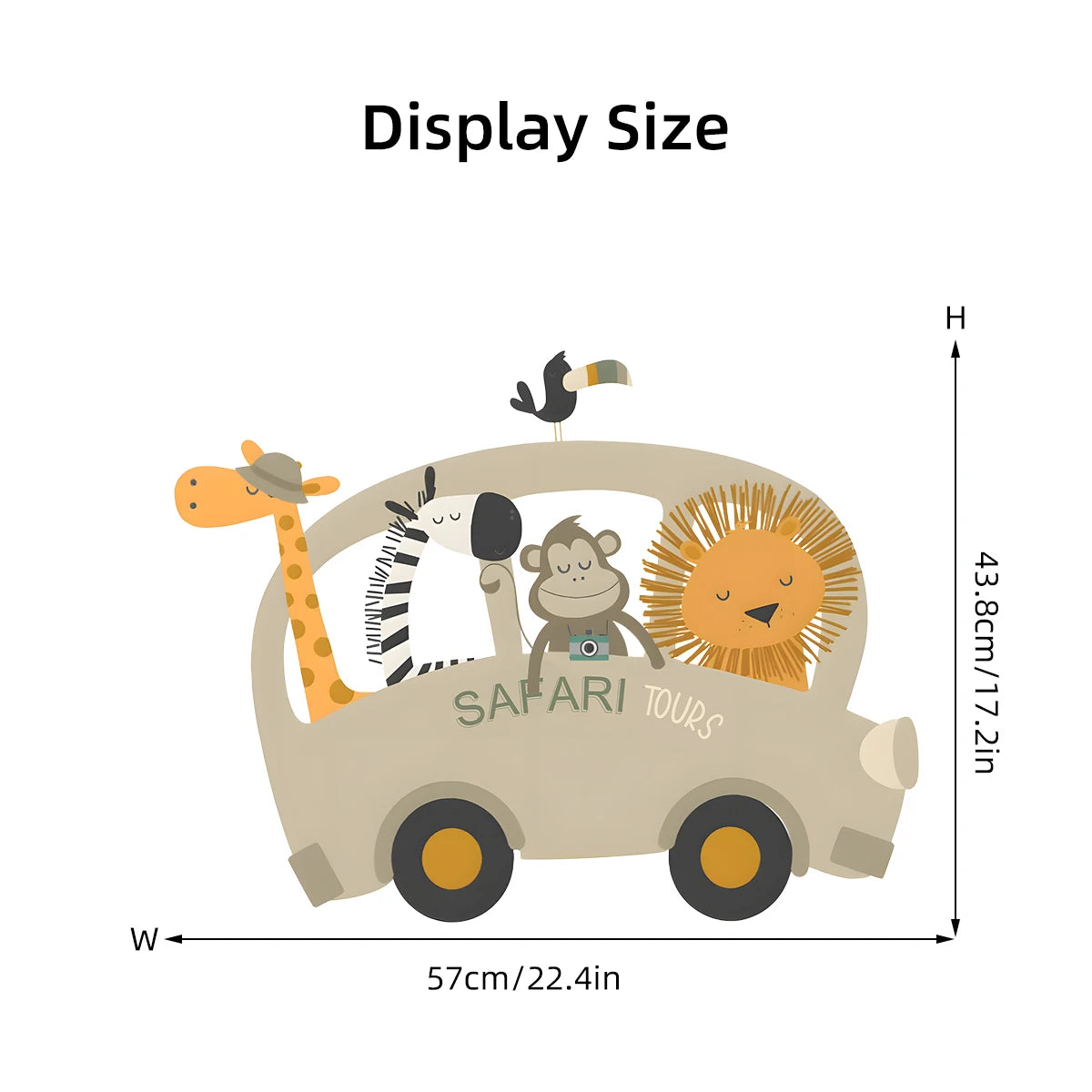 1Pc Giraffe lion cartoon Animal car wall stickers for kids room decoration bedroom wall decals living baby room decor 40*60cm-HomeDecorDecals_com