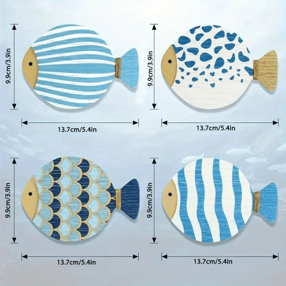 Wooden Ocean Fish Wall Hanging Ornaments | Home Decor home decor design by HomeDecorDecals.