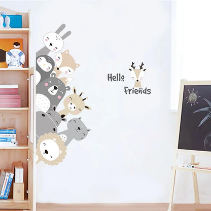 Cartoon Animal Friends Wall Decal for Kids-HomeDecorDecals_com