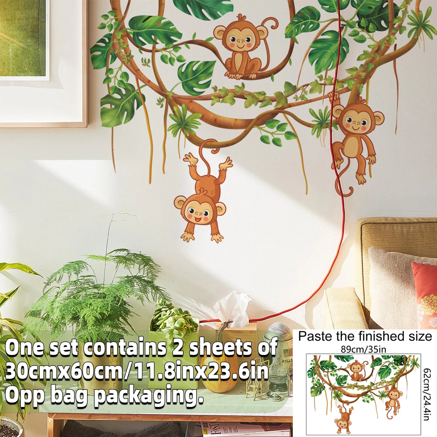 Safari Jungle Woodland Animals Wall Decals Wall Stickers for Boys Girls Baby Nursery Kids Bedroom Living Room Classroom Decor-HomeDecorDecals_com