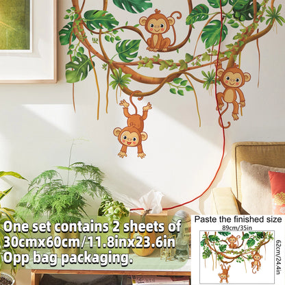 Safari Jungle Woodland Animals Wall Decals Wall Stickers for Boys Girls Baby Nursery Kids Bedroom Living Room Classroom Decor-HomeDecorDecals_com