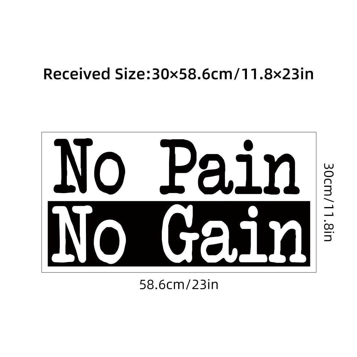 1Pc "No Pain No Gain" Inspirational Quotes Text Wall Stickers for Gym Study Room Decor Wall Decals Home Decoration Living Room-HomeDecorDecals_com
