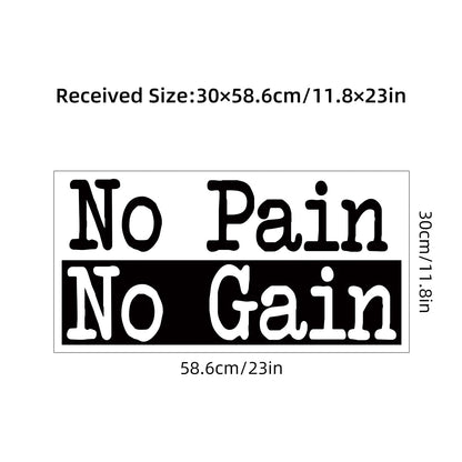 1Pc "No Pain No Gain" Inspirational Quotes Text Wall Stickers for Gym Study Room Decor Wall Decals Home Decoration Living Room-HomeDecorDecals_com