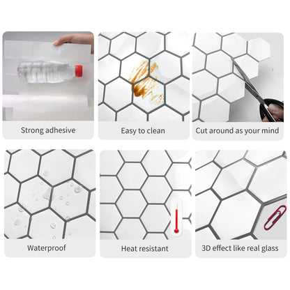 Large Hexagonal Wall Tiles | Home Decor removable peel and stick wall decal by HomeDecorDecals.