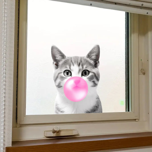 Bubble Cat Pattern Wall Decal | Kids Room Decor removable peel and stick wall decal by HomeDecorDecals.