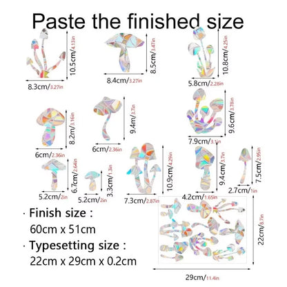 29 Stylels Rainbow Maker Sun Catcher Wall Stickers Cat Bird Star Mushroom Moon Sun DIY Window Glass Electrostatic Prisms Sticker-HomeDecorDecals_com