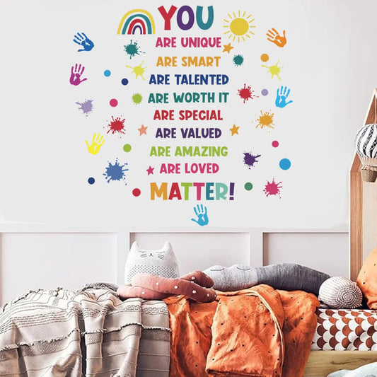 English Motivational Text Wall Decal | Kids Room Decor removable peel and stick wall decal by HomeDecorDecals.