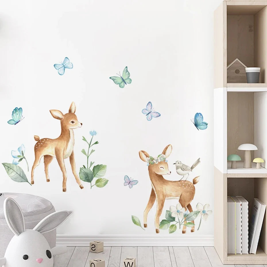 Animals reading in the fairytale tree house Wall Sticker Vinyl Baby Nursery Art Decals for Kids Room Home Decor-HomeDecorDecals_com