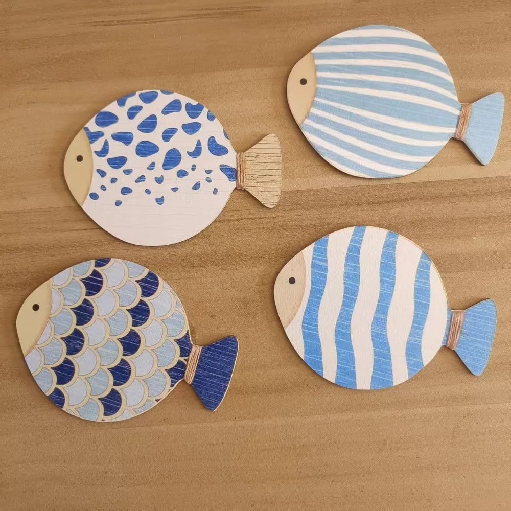 Wooden Ocean Fish Wall Hanging Ornaments | Home Decor decorative wall feature by HomeDecorDecals.