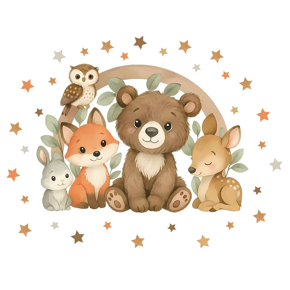Forest Animal Wall Stickers For Children's Rooms Children's Wall Stickers For Boys Daycare Room Decorations Cartoon Animal-HomeDecorDecals_com