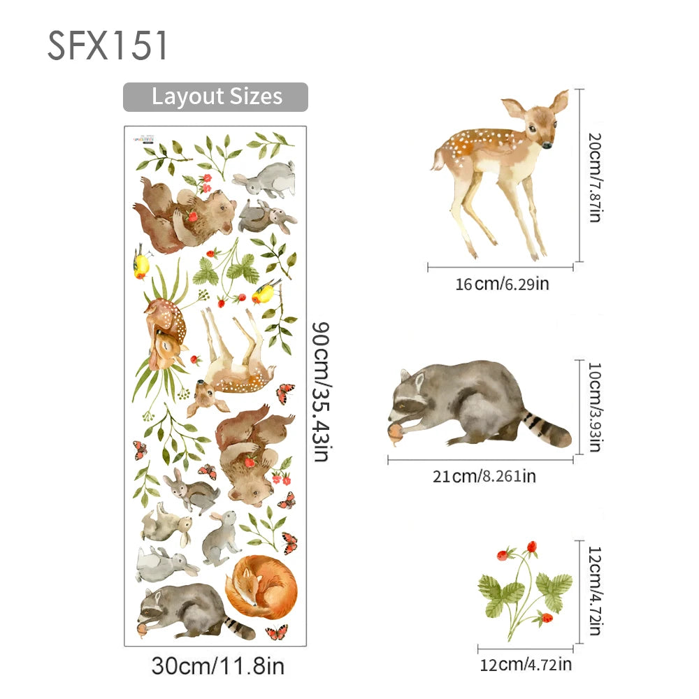 Cartoon Safari Animals Wall Decal | Room Decor design details by HomeDecorDecals.