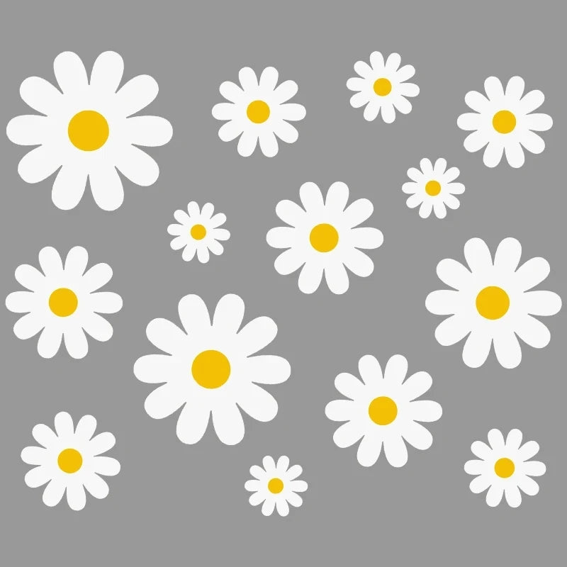 Additional view of White Daisy Flower Wall Decal | Home Decor by HomeDecorDecals.