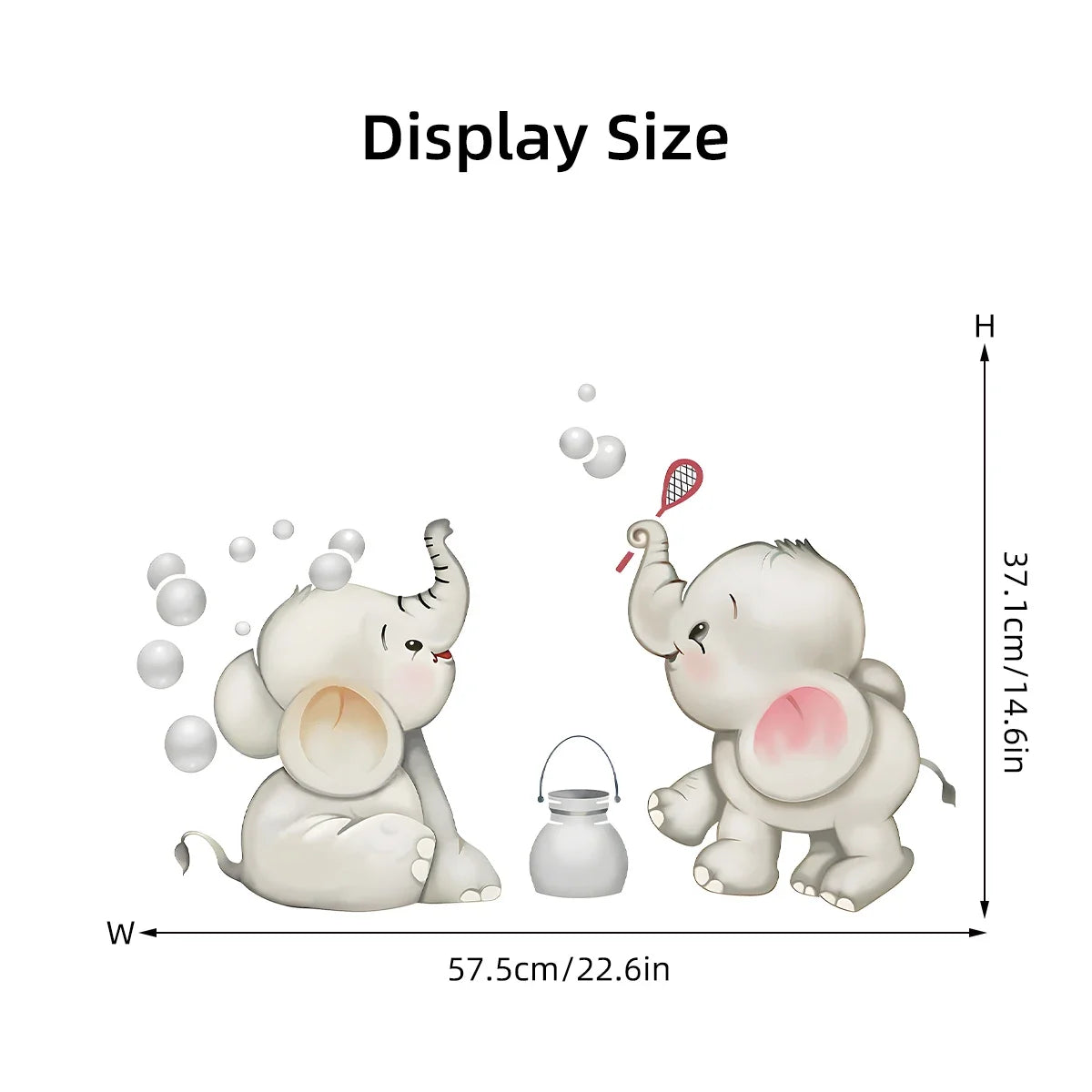 Cartoon Cute Animals Elephant Play Wall Sticker Kids Room Decoration for Bedroom Wall Art Home Decore Living Room Wall Decals-HomeDecorDecals_com