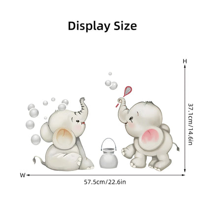 Cartoon Cute Animals Elephant Play Wall Sticker Kids Room Decoration for Bedroom Wall Art Home Decore Living Room Wall Decals-HomeDecorDecals_com