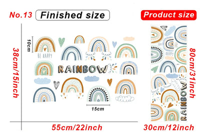 1x Cartoon Arch Rainbow DIY Wall Stickers for Baby Room Kids Bedroom Nursery Window Decor Removable PVC Decals Home Pieces Mural-HomeDecorDecals_com
