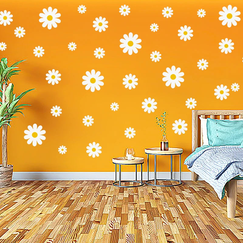 Alternative angle of White Daisy Flower Wall Decal | Home Decor by HomeDecorDecals.