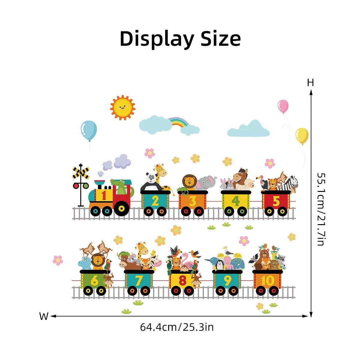 Cartoon Train Animals Wall Sticker Decor-HomeDecorDecals_com
