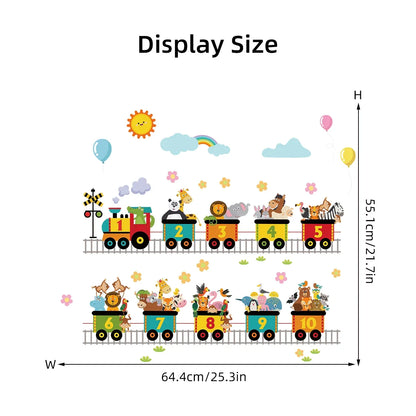 Cartoon Train Animals Wall Sticker Decor-HomeDecorDecals_com