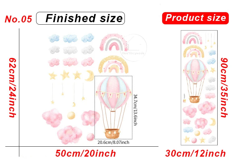 1x Cartoon Arch Rainbow DIY Wall Stickers for Baby Room Kids Bedroom Nursery Window Decor Removable PVC Decals Home Pieces Mural-HomeDecorDecals_com