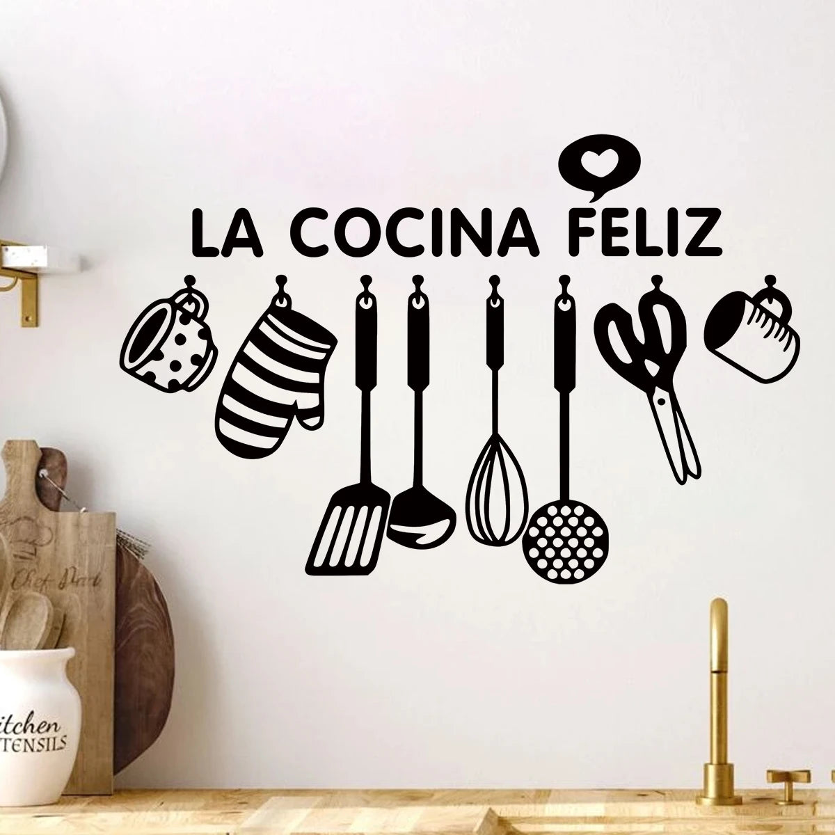 Detailed look at Black Kitchen Utensil Silhouette Wall Decal | Home Decor by HomeDecorDecals.
