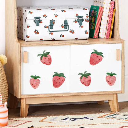 Pink Strawberry Self-Adhesive Vinyl Wall Stickers for Kids Boys Bedroom Home Room Decorations Child Bedroom Wall Art-HomeDecorDecals_com