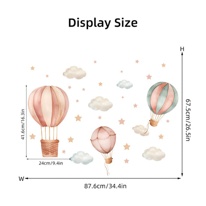 1Pc Cartoon Cloud Star Balloon Furniture Wall Stickers for Kids Room Decor Children Bedroom Decoration Living Room Wall Decals-HomeDecorDecals_com