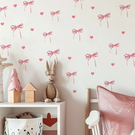 Pink Bow Love Wall Sticker | Home Decor by HomeDecorDecals.