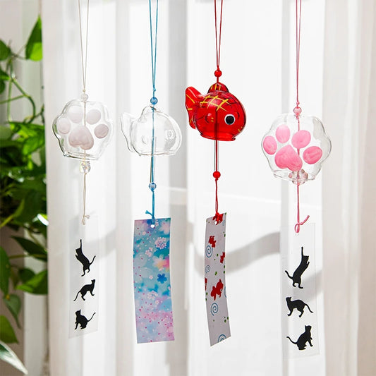 Stained Glass Wind Chimes Small Golden Fish Wind Chimes Can DIY Hand-painted Outdoor Hanging Ornaments Birthday Gift Crafts-HomeDecorDecals_com