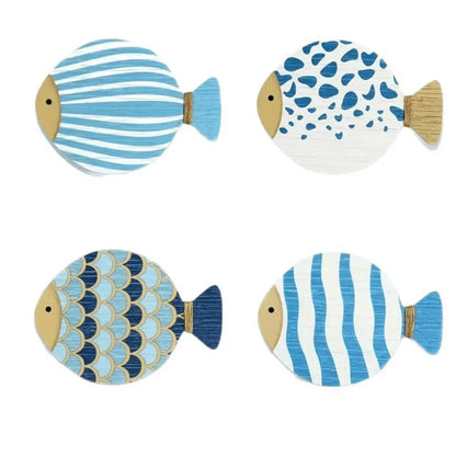 Wooden Ocean Fish Wall Hanging Ornaments | Home Decor displayed in room decor by HomeDecorDecals.