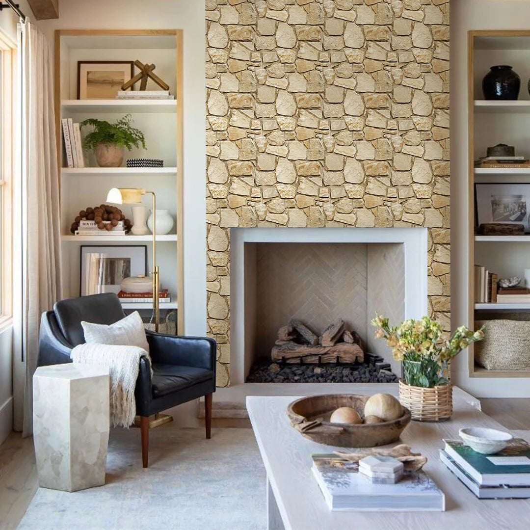 3D Tile Stickers, 3D Faux Stone Textures, Matte, 30cm x 30cm, Water and Mold Resistant, for Living Room, Kitchen Wall Update-HomeDecorDecals_com