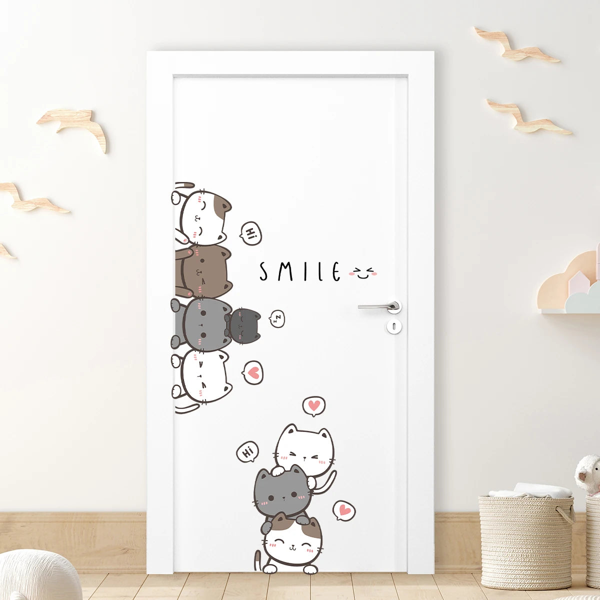 1Pc Cartoon Animals Baby Room Wall Stickers for Front Door Sheet Kids Room Children's Bedroom Wall Decals Home Decoration-HomeDecorDecals_com