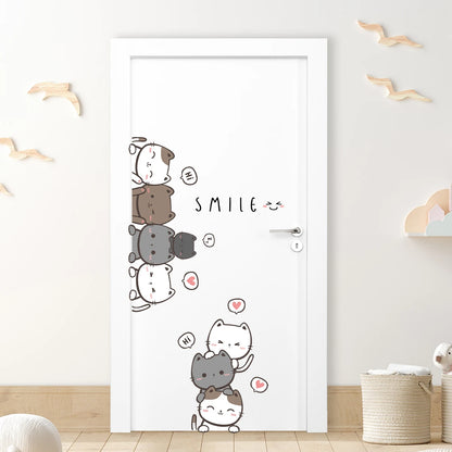 1Pc Cartoon Animals Baby Room Wall Stickers for Front Door Sheet Kids Room Children's Bedroom Wall Decals Home Decoration-HomeDecorDecals_com