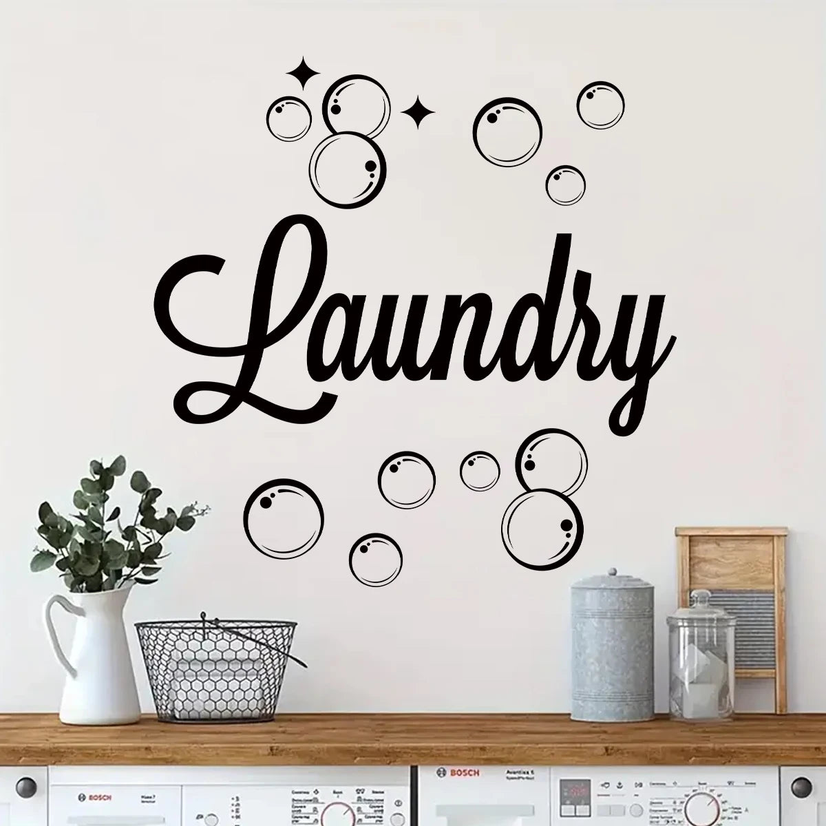 Laundry Text Wall Decal | Home Decor removable peel and stick wall decal by HomeDecorDecals.