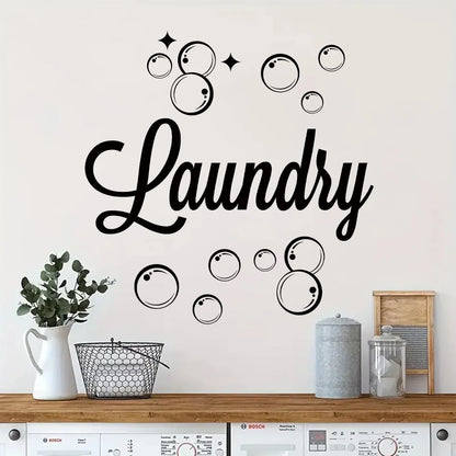Laundry Text Wall Decal | Home Decor removable peel and stick wall decal by HomeDecorDecals.