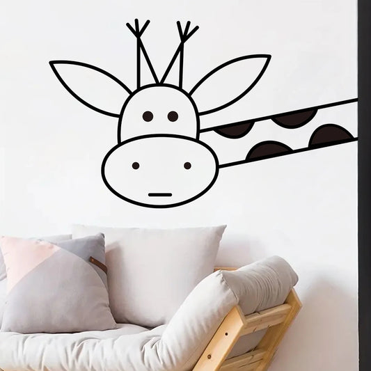 1pcs PVC Funny Giraffe Pattern Wall Stickers for Kids Room Decoration Windows Children Home Decor Bedroom Removable Wall Decals-HomeDecorDecals_com