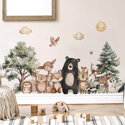 Cute Woodland Animals Kids Wall Stickers-HomeDecorDecals_com
