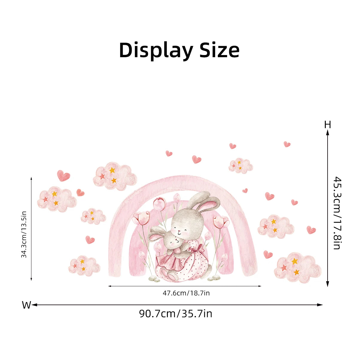 Cute Rabbit And Balloon Wall Decal for Kids-HomeDecorDecals_com