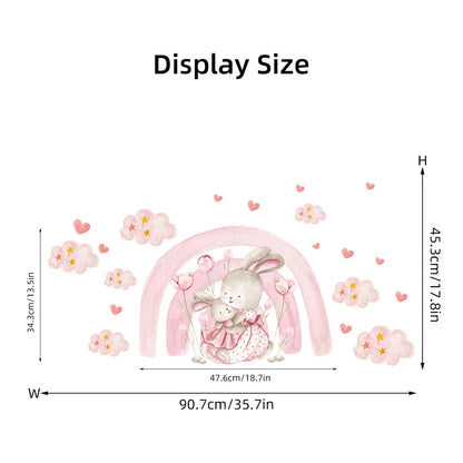 Cute Rabbit And Balloon Wall Decal for Kids-HomeDecorDecals_com