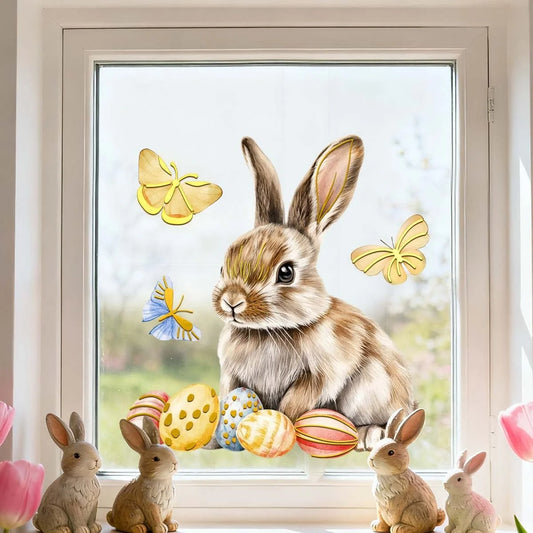 Happy Easter Bunny Wall Decal | Home Decor removable peel and stick wall decal by HomeDecorDecals.