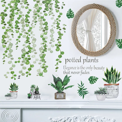 Tropical Leaves and Flowers Wall Decal | Home Decor home decor design by HomeDecorDecals.