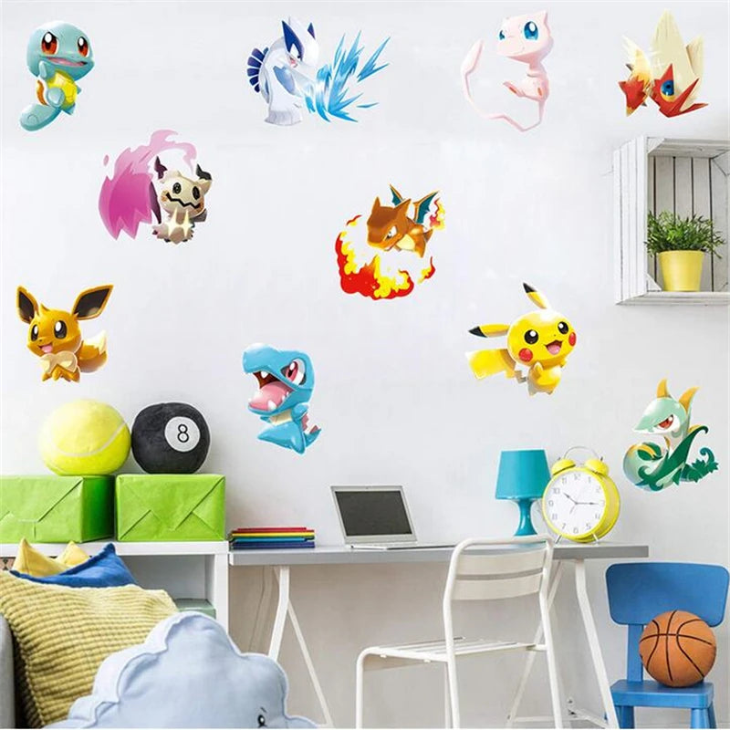 3D Cartoon Pikachu Wall Sticker for Kids Room Decor-HomeDecorDecals_com