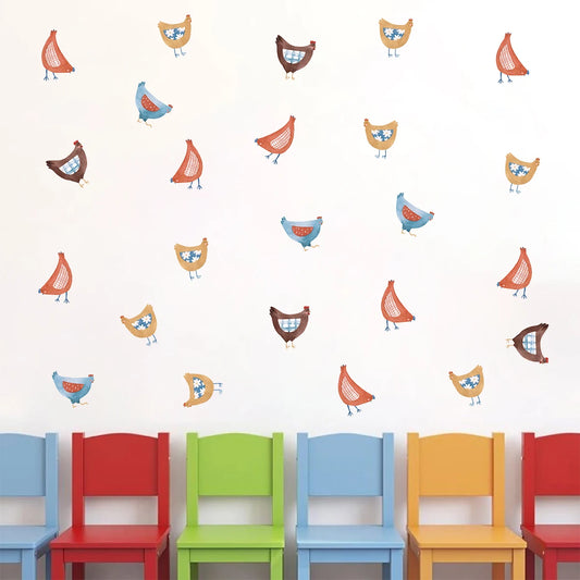 Cartoon Chicken Wall Decal | Kids Room Decor removable peel and stick wall decal by HomeDecorDecals.