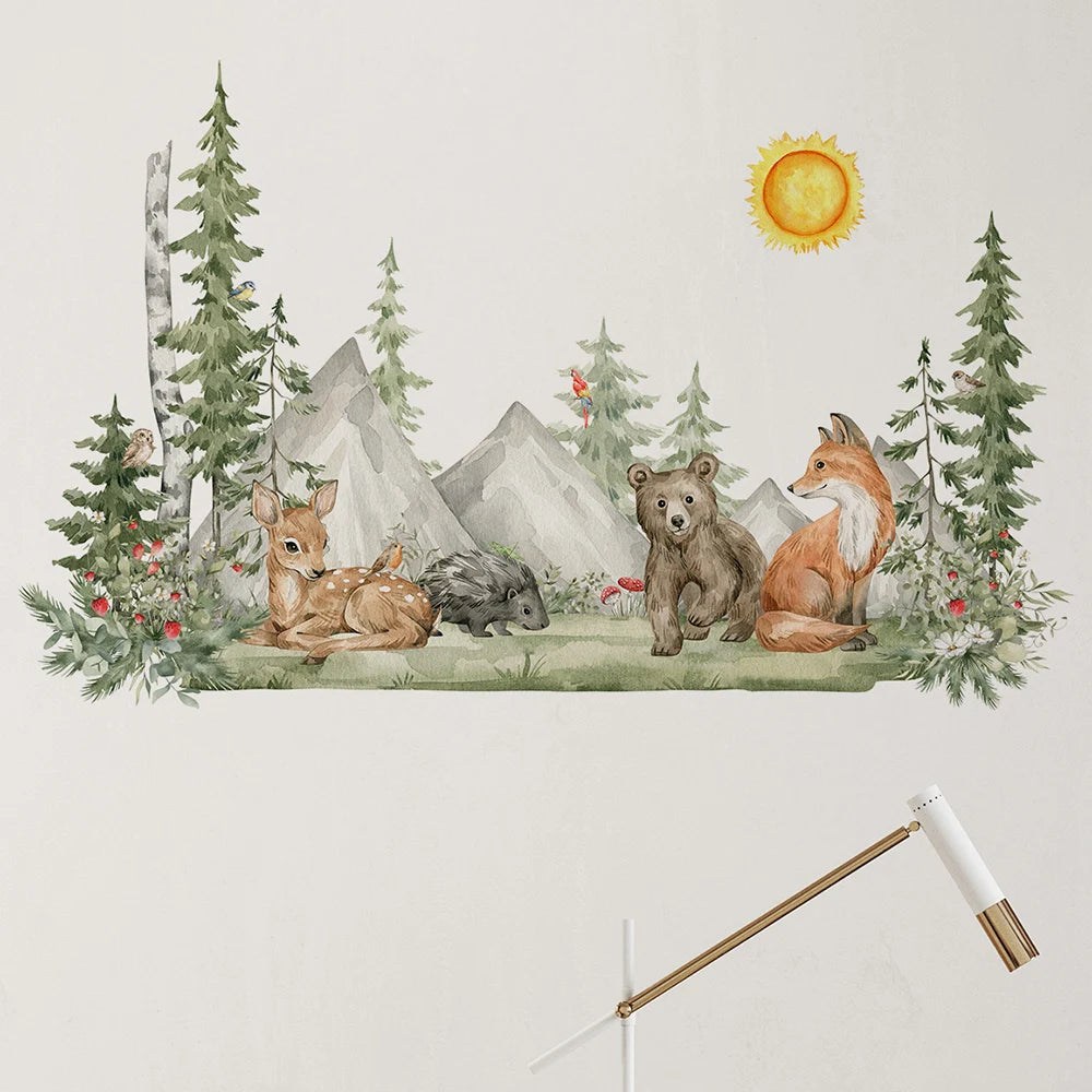 Hand Painted Style Animals Forest Wall Decal | Home Decor design details by HomeDecorDecals.